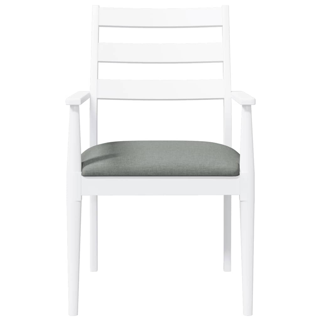 Cadeiras de jantar com almofadões 2 pcs madeira maciça branco