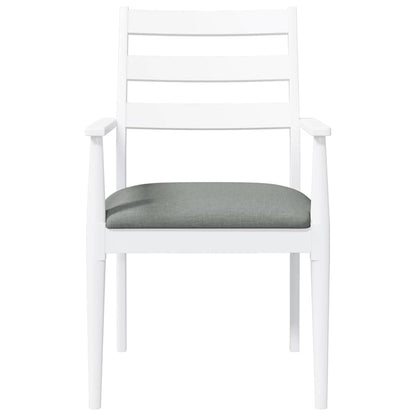 Cadeiras de jantar com almofadões 2 pcs madeira maciça branco