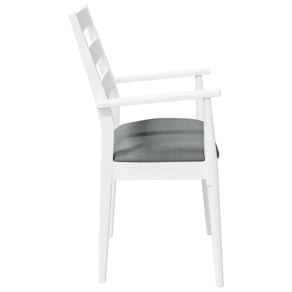 Cadeiras de jantar com almofadões 2 pcs madeira maciça branco