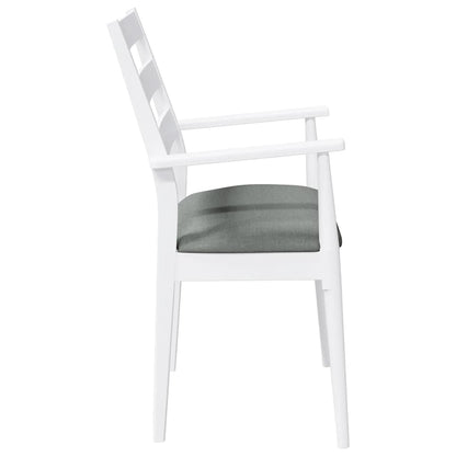 Cadeiras de jantar com almofadões 2 pcs madeira maciça branco
