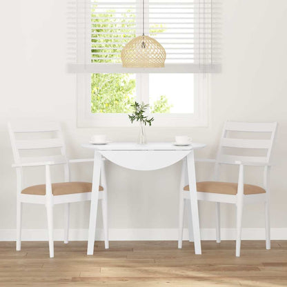 Cadeiras de jantar com almofadões 2 pcs madeira maciça branco