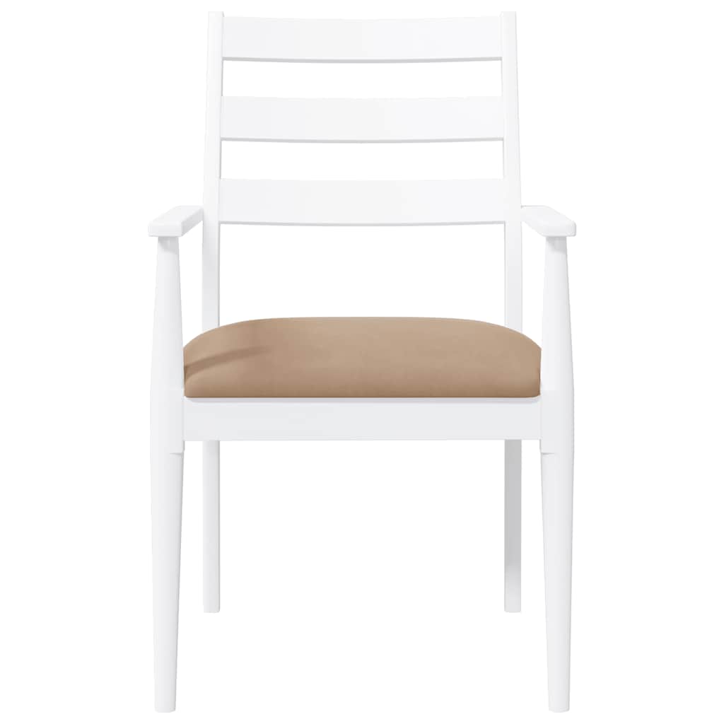 Cadeiras de jantar com almofadões 2 pcs madeira maciça branco