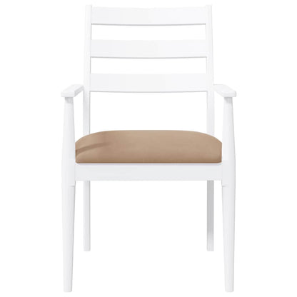 Cadeiras de jantar com almofadões 2 pcs madeira maciça branco