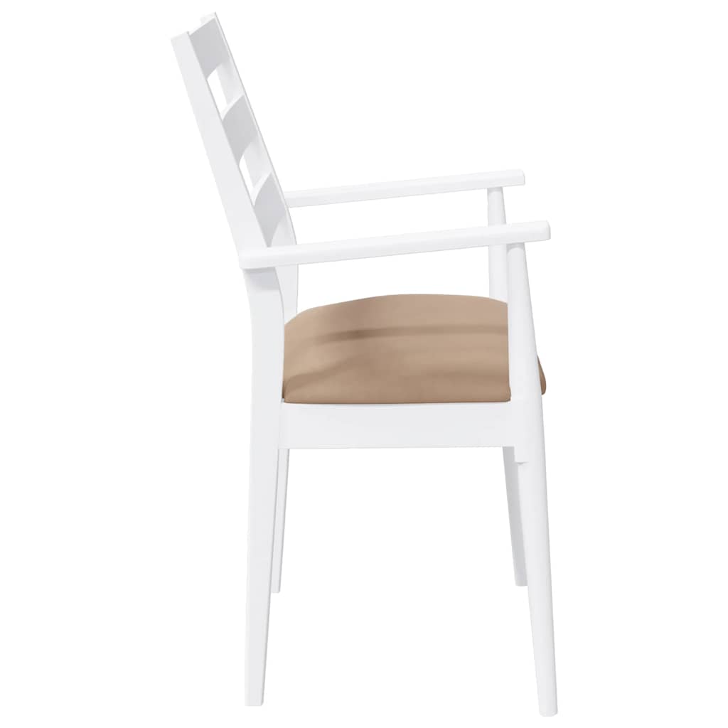 Cadeiras de jantar com almofadões 2 pcs madeira maciça branco