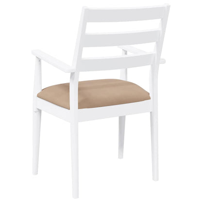 Cadeiras de jantar com almofadões 2 pcs madeira maciça branco