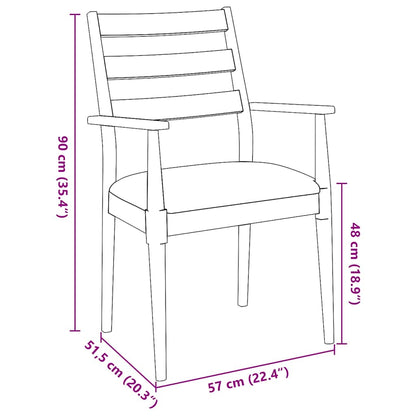 Cadeiras de jantar com almofadões 2 pcs madeira maciça branco