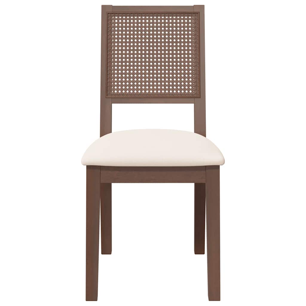 Cadeiras de jantar com almofadões 2 pcs madeira maciça castanho