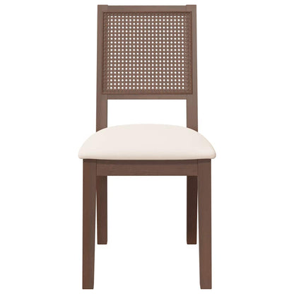 Cadeiras de jantar com almofadões 2 pcs madeira maciça castanho