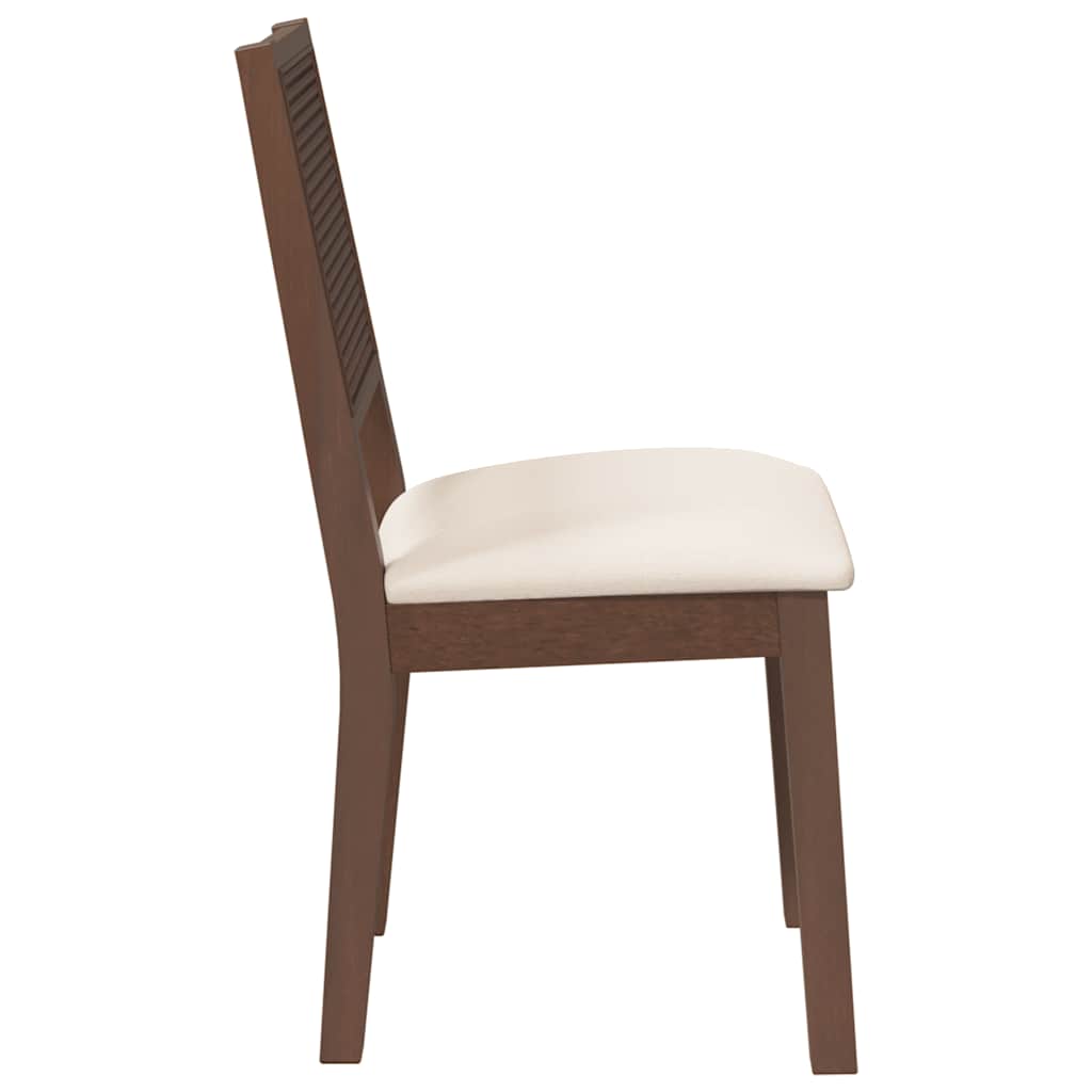 Cadeiras de jantar com almofadões 2 pcs madeira maciça castanho