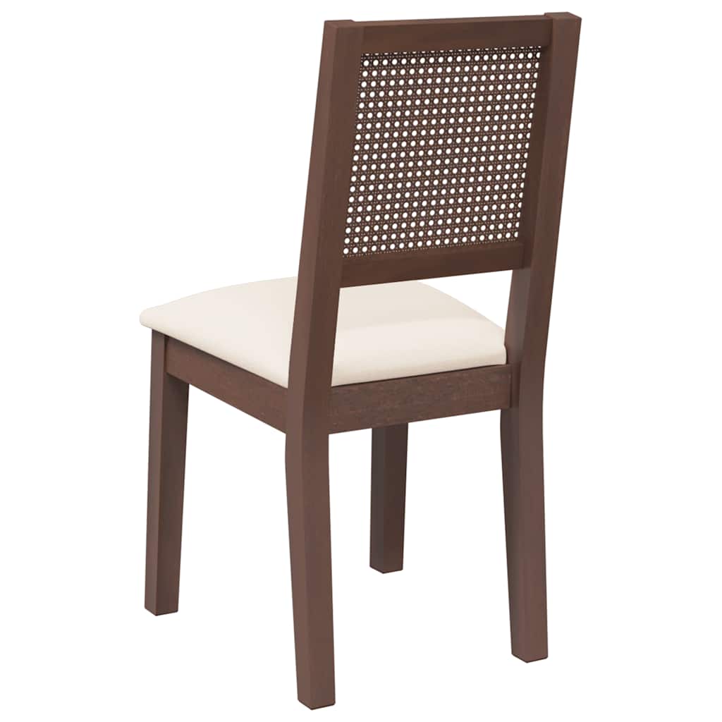 Cadeiras de jantar com almofadões 2 pcs madeira maciça castanho