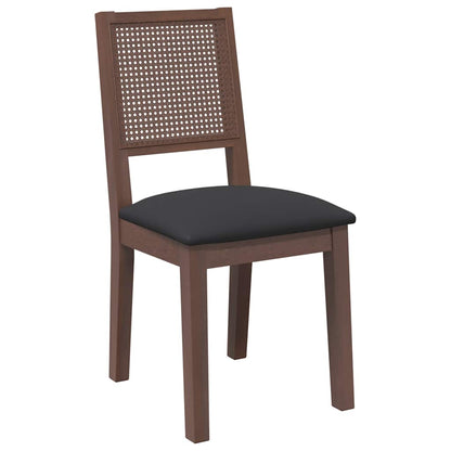 Cadeiras de jantar com almofadões 2 pcs madeira maciça castanho