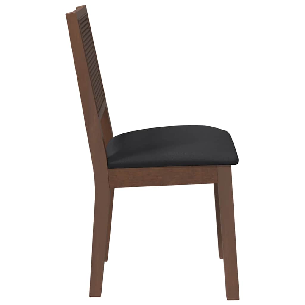 Cadeiras de jantar com almofadões 2 pcs madeira maciça castanho