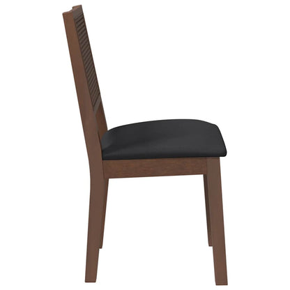 Cadeiras de jantar com almofadões 2 pcs madeira maciça castanho