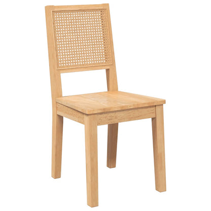 Cadeiras de jantar 2 pcs madeira de seringueira maciça