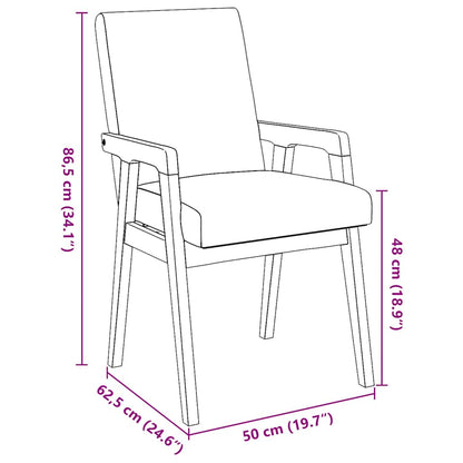Cadeiras de jantar com almofadões 2 pcs madeira maciça
