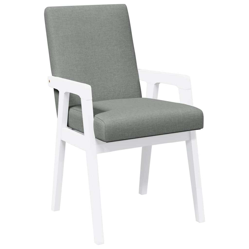 Cadeiras de jantar com almofadões 2 pcs madeira maciça branco