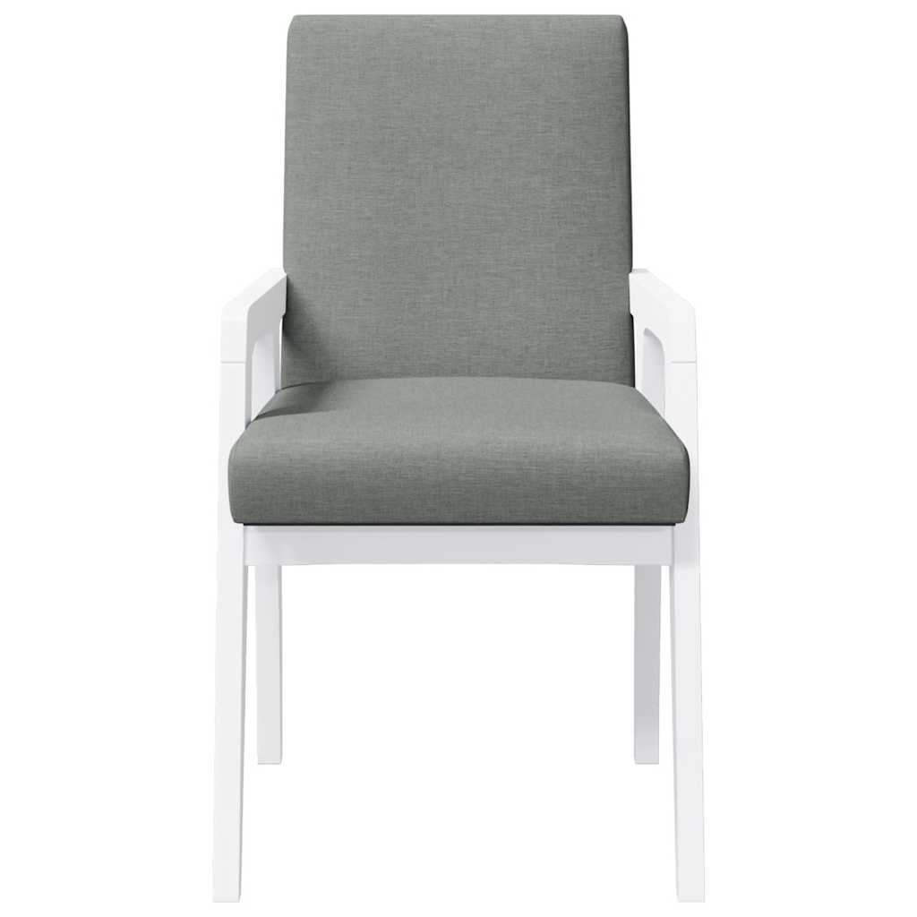 Cadeiras de jantar com almofadões 2 pcs madeira maciça branco