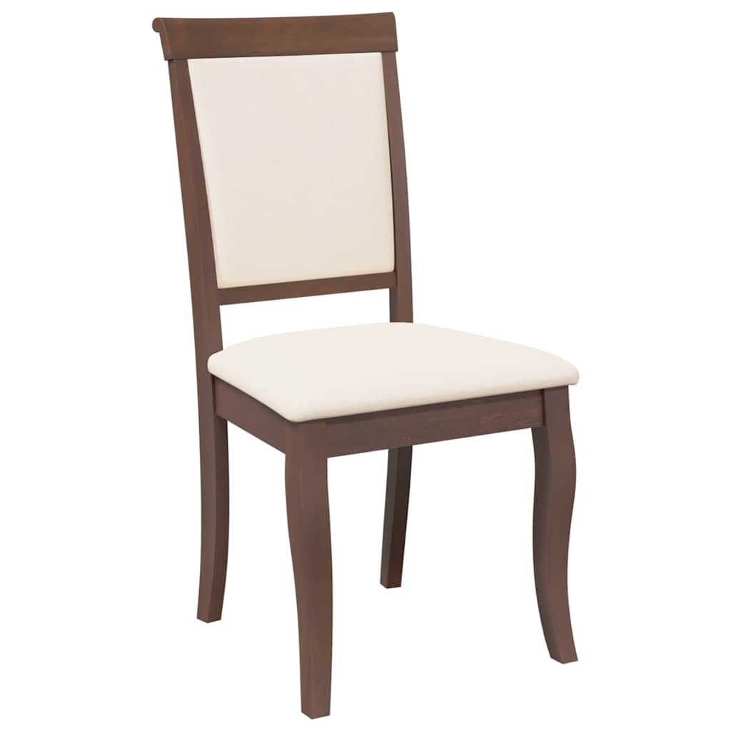 Cadeiras de jantar com almofadões 2 pcs madeira maciça castanho