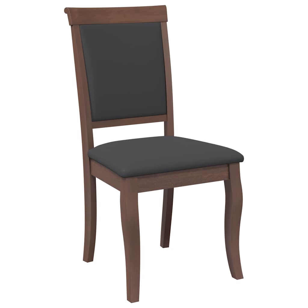 Cadeiras de jantar com almofadões 2 pcs madeira maciça castanho