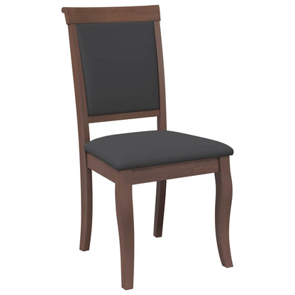 Cadeiras de jantar com almofadões 2 pcs madeira maciça castanho