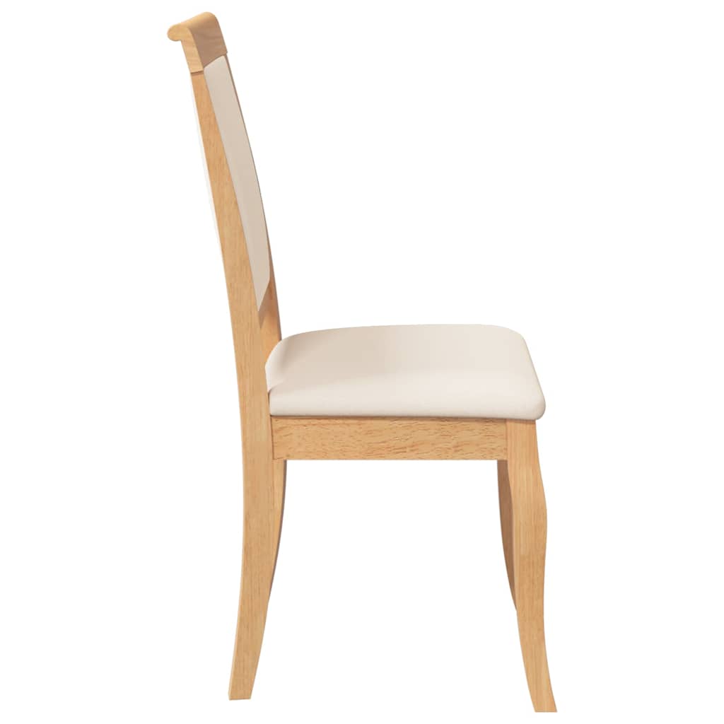 Cadeiras de jantar com almofadões 2 pcs madeira maciça natural