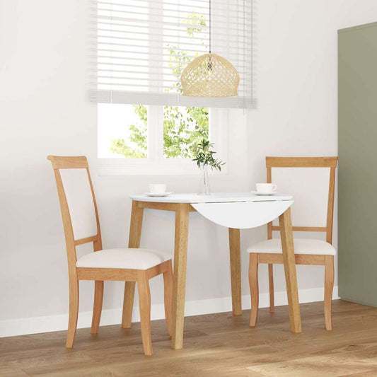 Cadeiras de jantar com almofadões 2 pcs madeira maciça natural