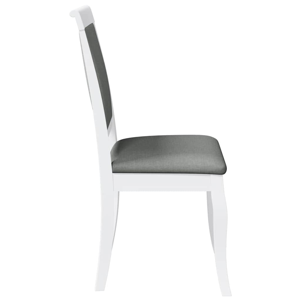 Cadeiras de jantar com almofadões 2 pcs madeira maciça branco