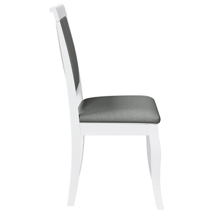 Cadeiras de jantar com almofadões 2 pcs madeira maciça branco