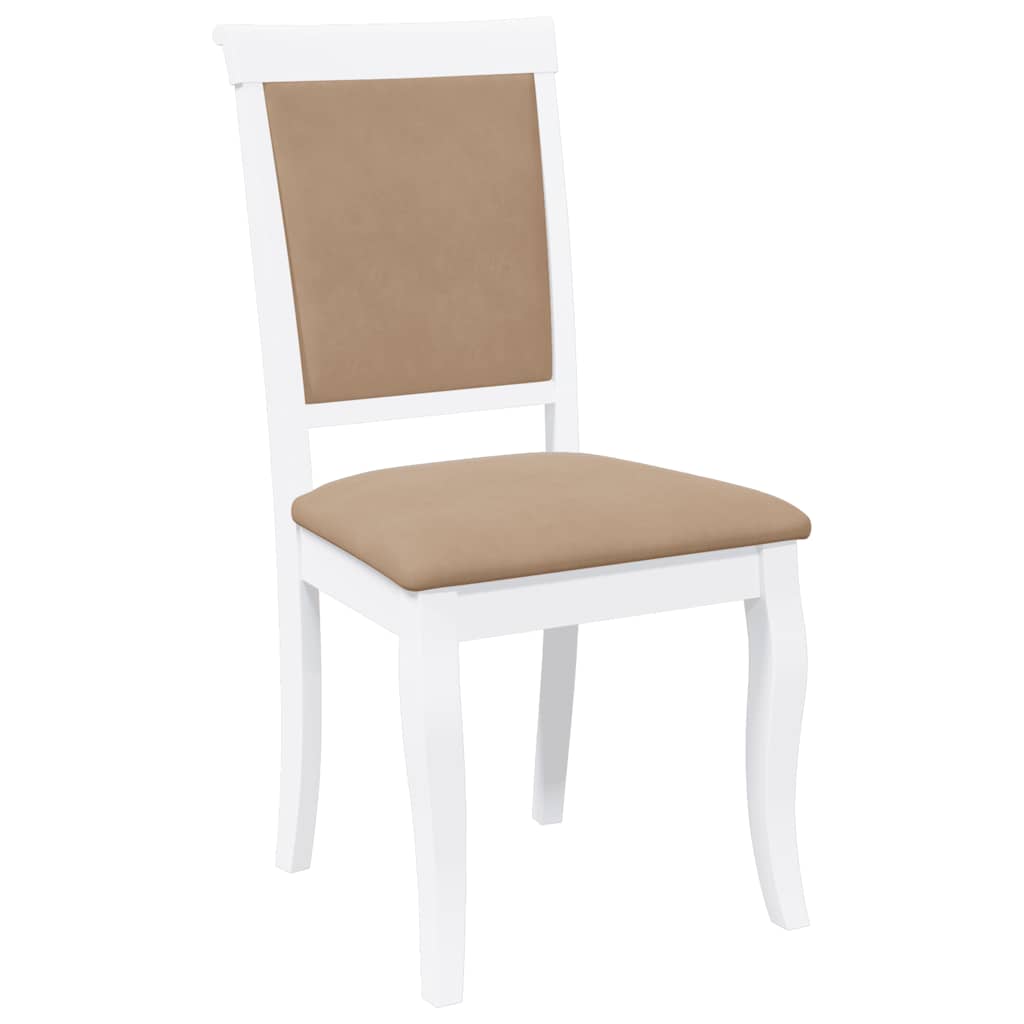 Cadeiras de jantar com almofadões 2 pcs madeira maciça branco