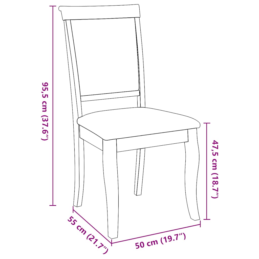 Cadeiras de jantar com almofadões 2 pcs madeira maciça branco