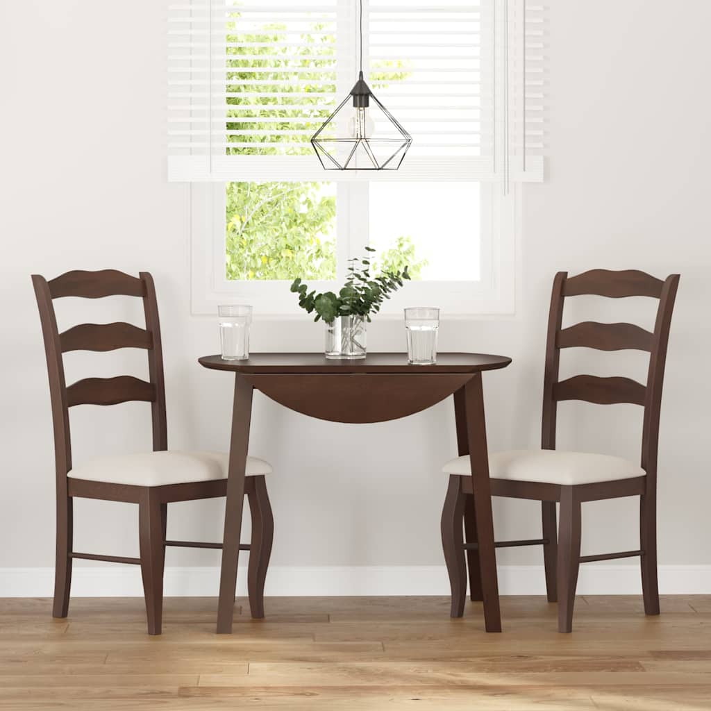 Cadeiras de jantar com almofadões 2 pcs madeira maciça castanho