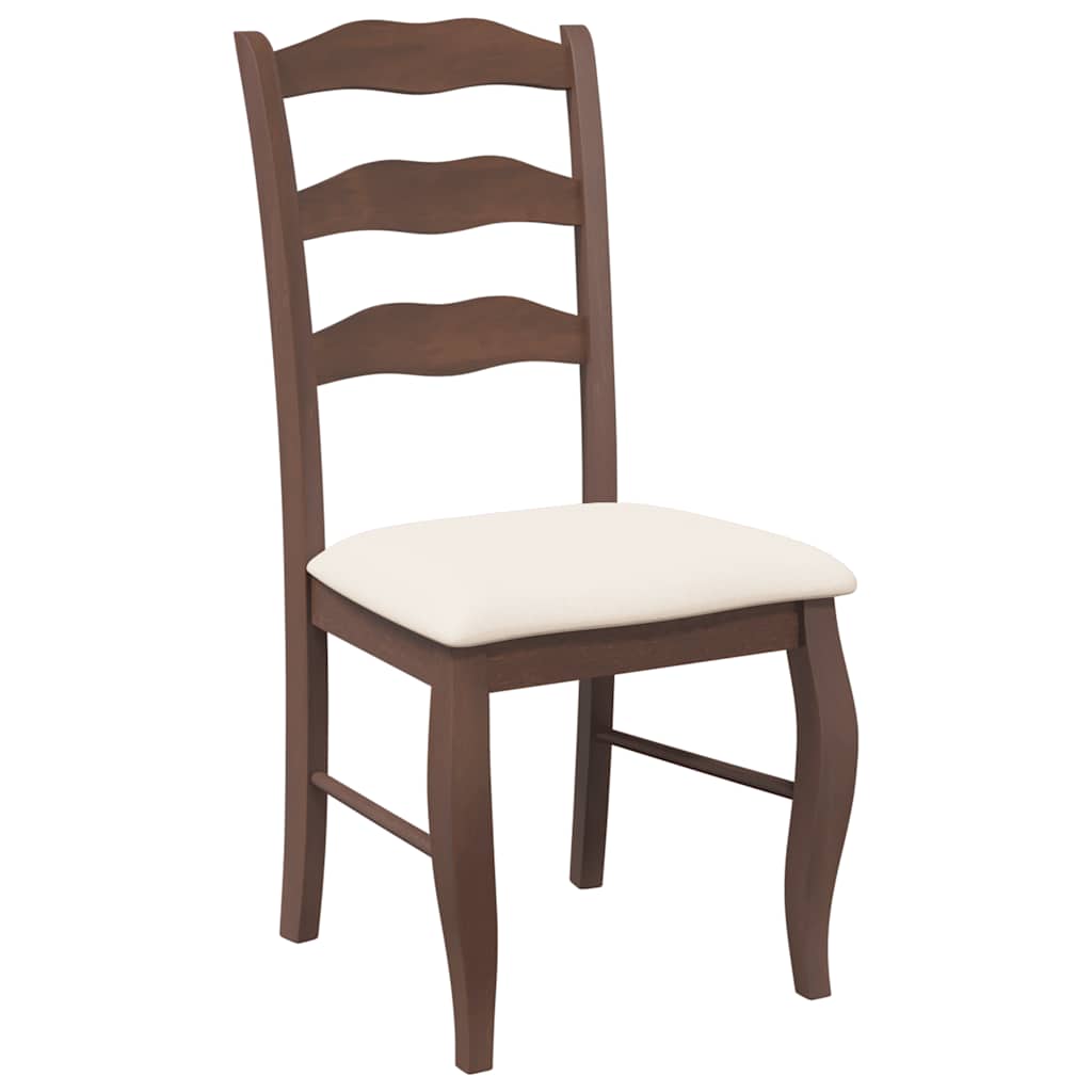 Cadeiras de jantar com almofadões 2 pcs madeira maciça castanho