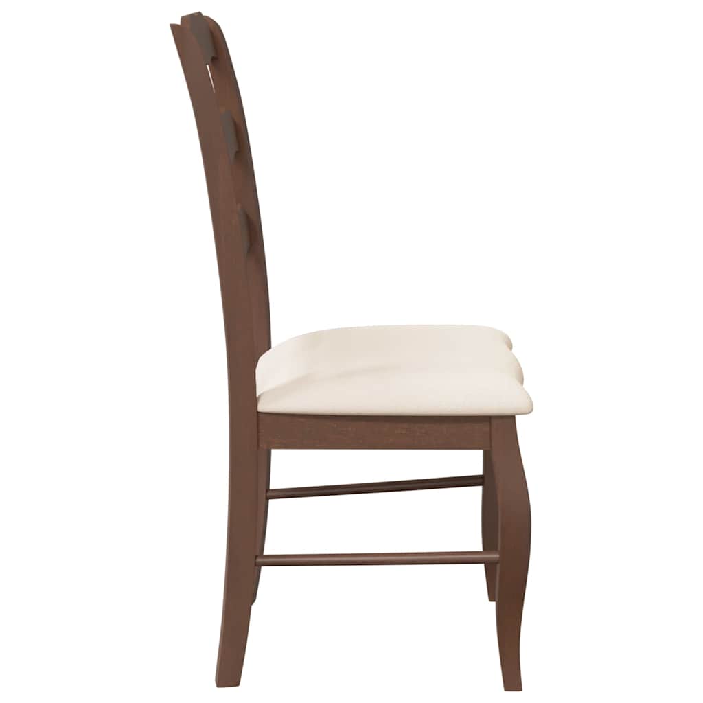 Cadeiras de jantar com almofadões 2 pcs madeira maciça castanho