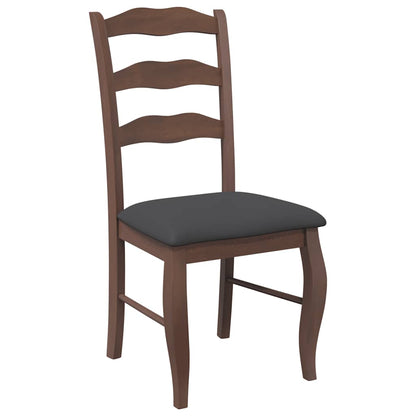 Cadeiras de jantar com almofadões 2 pcs madeira maciça castanho