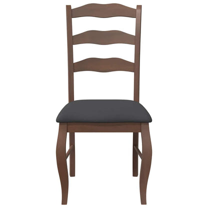Cadeiras de jantar com almofadões 2 pcs madeira maciça castanho