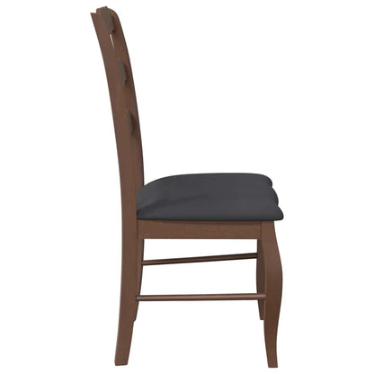 Cadeiras de jantar com almofadões 2 pcs madeira maciça castanho