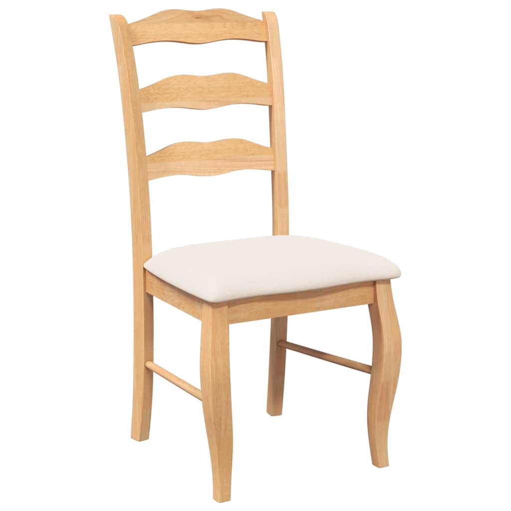 Cadeiras de jantar com almofadões 2 pcs madeira maciça natural