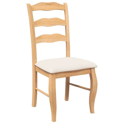 Cadeiras de jantar com almofadões 2 pcs madeira maciça natural
