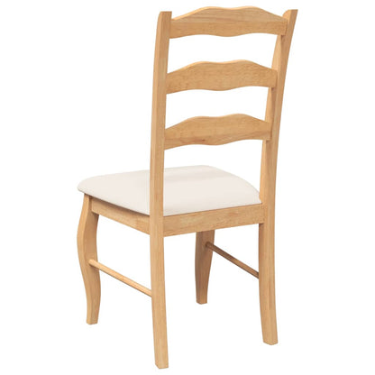 Cadeiras de jantar com almofadões 2 pcs madeira maciça natural