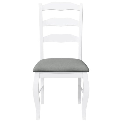 Cadeiras de jantar com almofadões 2 pcs madeira maciça branco