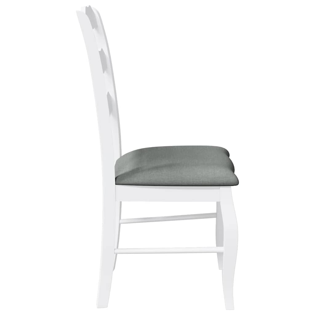 Cadeiras de jantar com almofadões 2 pcs madeira maciça branco