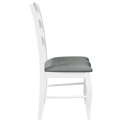 Cadeiras de jantar com almofadões 2 pcs madeira maciça branco