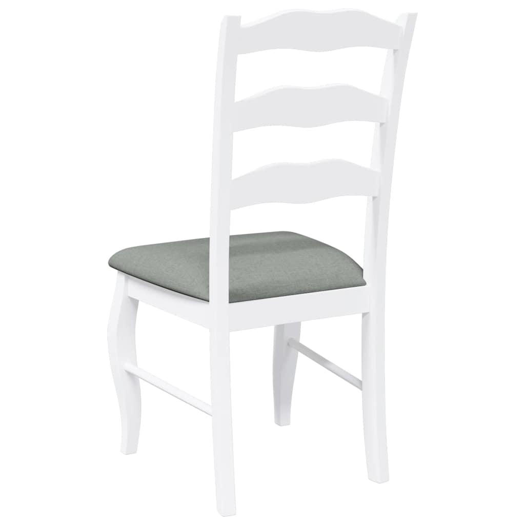 Cadeiras de jantar com almofadões 2 pcs madeira maciça branco