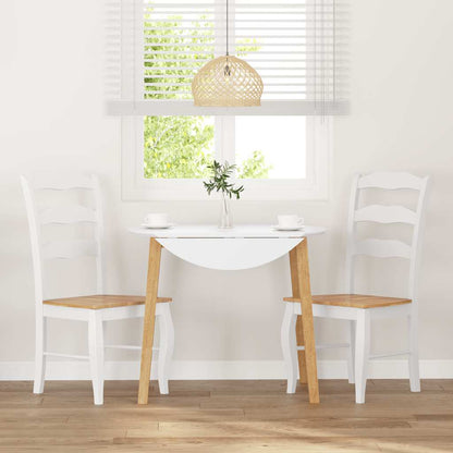 Cadeiras de jantar 2 pcs madeira de seringueira maciça branco