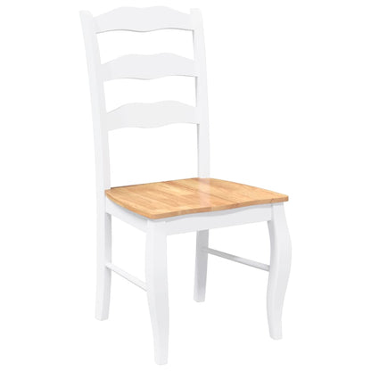 Cadeiras de jantar 2 pcs madeira de seringueira maciça branco
