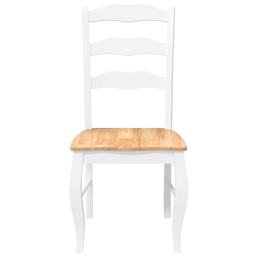 Cadeiras de jantar 2 pcs madeira de seringueira maciça branco