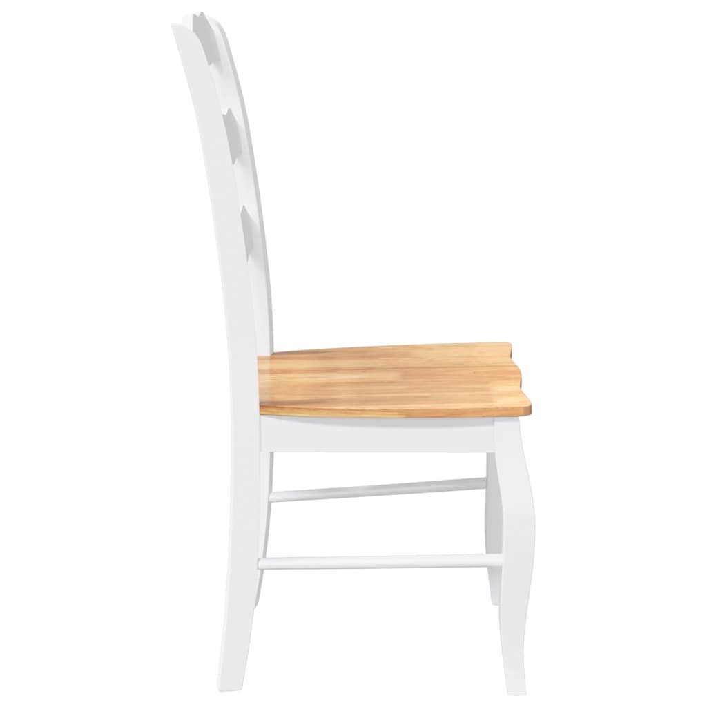 Cadeiras de jantar 2 pcs madeira de seringueira maciça branco
