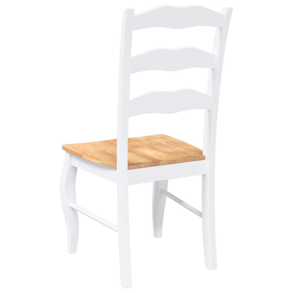 Cadeiras de jantar 2 pcs madeira de seringueira maciça branco