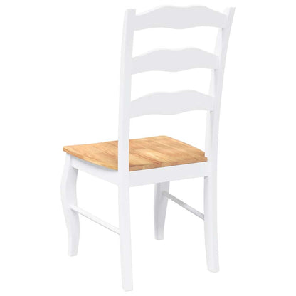 Cadeiras de jantar 2 pcs madeira de seringueira maciça branco