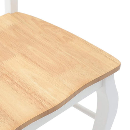 Cadeiras de jantar 2 pcs madeira de seringueira maciça branco